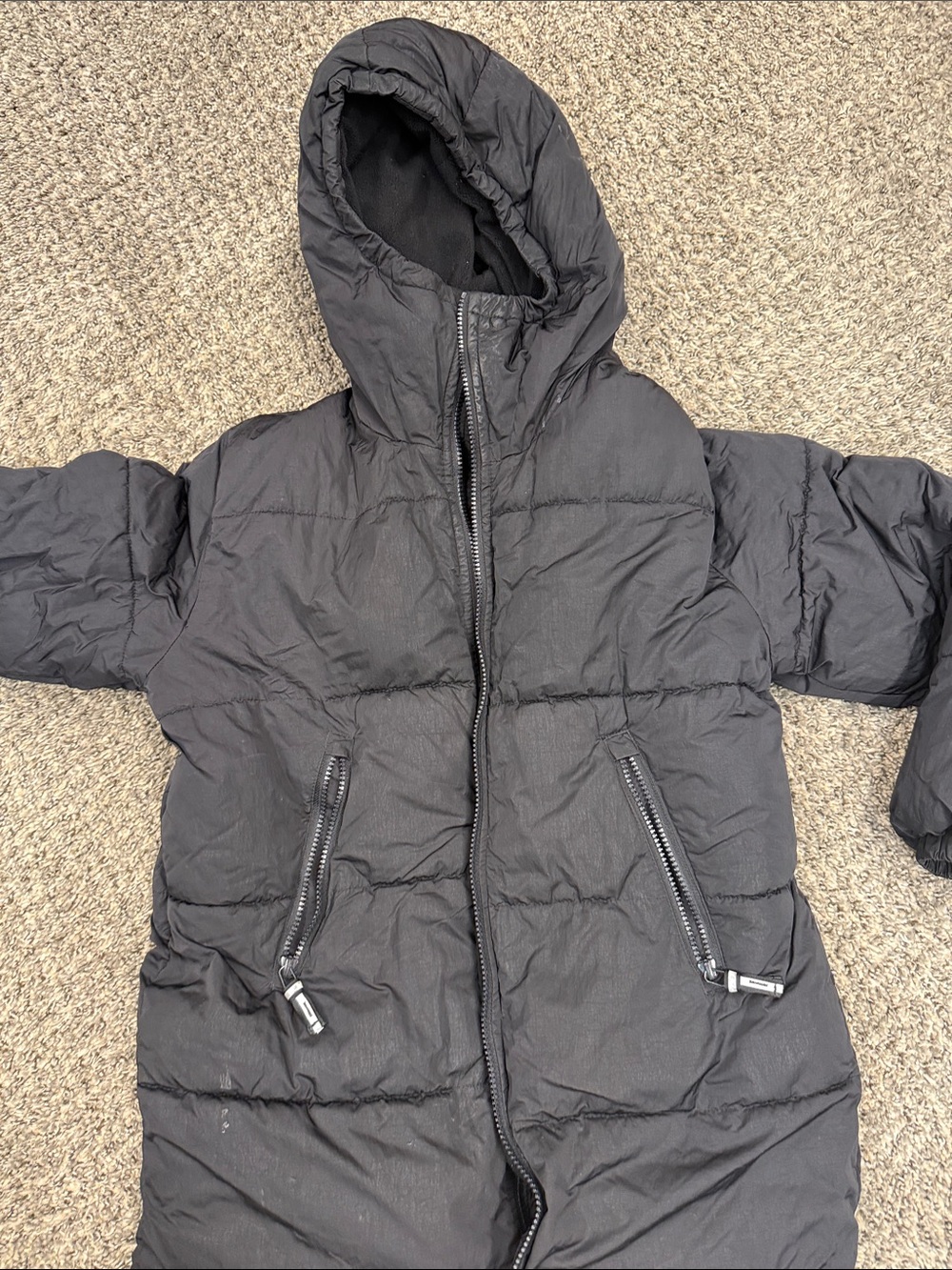 GAP Black Hooded Quilted Puffer Jacket